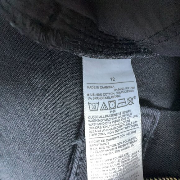 Old Navy Straight Cropped Jeans Wow Loose High Rise Womens Black Size 12 - Picture 6 of 12